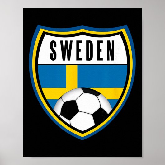 Zweedse voetbal jersey Zweedse vlag Poster (Voorkant)