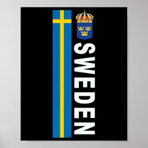 Zweedse Voetbalstijl Zweedse Vlag Ontwerp Poster
