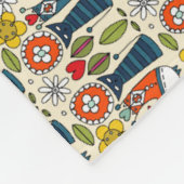 Zweedse volkse katten en vogels fleece deken (Hoek)