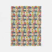 Zweedse volkse katten en vogels fleece deken (Voorkant)