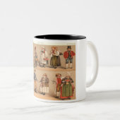 Zweedse volkskostuums. tweekleurige koffiemok (Voorkant rechts)