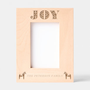 Zweedse volkskunst Joy Dala Horse Christmas Gegraveerde Lijstjes