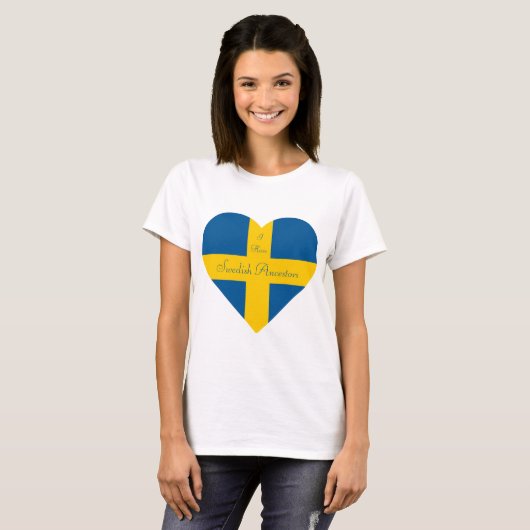 Zweedse voorouders hart t-shirt (Voorkant volledig)