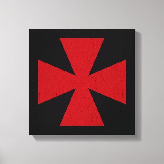 Zweedse Vrijmetselaarsrit Rode Kruis Symbool Canvas Afdruk (Voorkant)