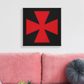 Zweedse Vrijmetselaarsrit Rode Kruis Symbool Canvas Afdruk (Insitu (Woonkamer))