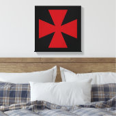 Zweedse Vrijmetselaarsrit Rode Kruis Symbool Canvas Afdruk (Insitu (Slaapkamer))