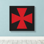 Zweedse Vrijmetselaarsrit Rode Kruis Symbool Canvas Afdruk (Insitu (Houten vloer))