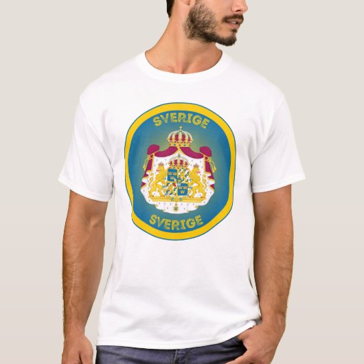 Zweedse Wapenschild Cirkelvorm T-shirt (Voorkant)