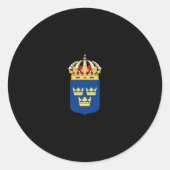 Zweedse wapenstilstand ronde sticker (Voorkant)