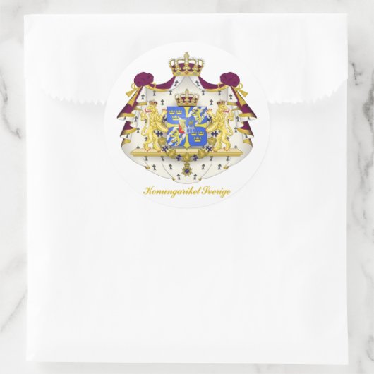 Zweedse wapenstilstand ronde sticker (Tas)