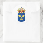 Zweedse wapenstilstand ronde sticker (Tas)