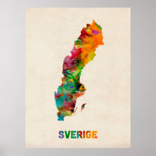 Zweedse Waterverf Poster