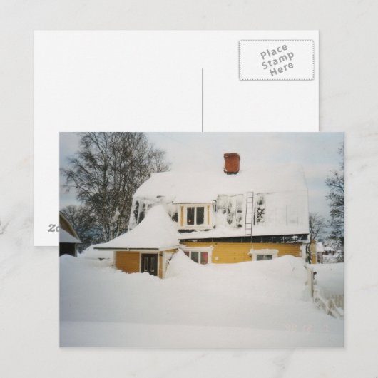 Zweedse winter briefkaart (Voorkant / Achterkant)