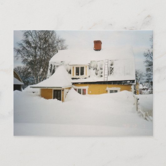 Zweedse winter briefkaart (Voorkant)