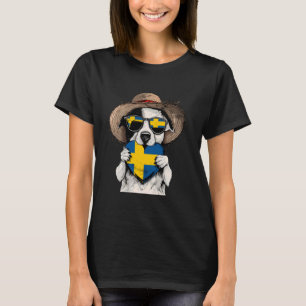 Zweedse wortels Zweden Zweedse vlag Hond Hart Sver T-shirt