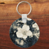 Zweedsige Anemoon Bloem Botanische Kunst Sleutelhanger (Voorkant)