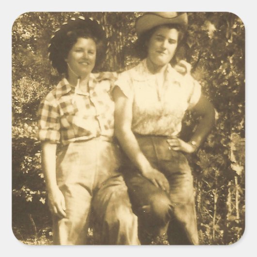 ZWEEDWETTEN VAN DE RODEO VIERKANTE STICKER (Voorkant)