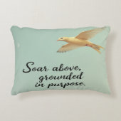 Zweef boven, geaard in doel - Inspirerend Accent Kussen (Voorkant)