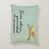 Zweef boven, geaard in doel - Inspirerend Accent Kussen (Achterkant (Verticaal))