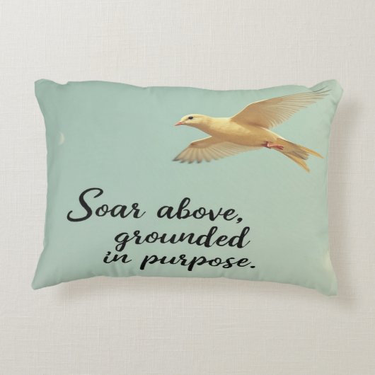 Zweef boven, geaard in doel - Inspirerend Accent Kussen (Achterkant)