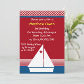 zweefboot Nautical Birthday Party Invitation Kaart (Staand voorkant)