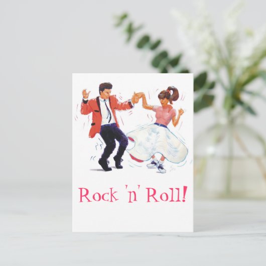 zweefdanser met poodle rok en zadelschoenen briefkaart (Staand voorkant)