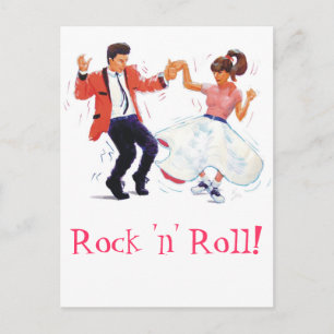 zweefdanser met poodle rok en zadelschoenen briefkaart