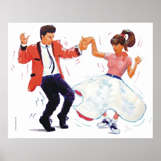 zweefdanser met poodle rok en zadelschoenen poster (Voorkant)