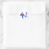 zweefdanserroze poodle zadelrokken ronde sticker (Tas)