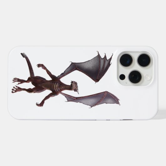 Zweefende rode draak iPhone hoesje (Achterkant horizontaal)