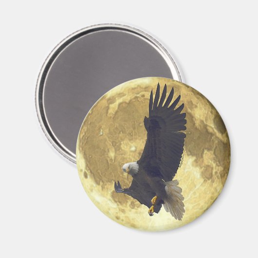 Zweefkale adelaar & full moon Wildlife Magnet (Voorkant / Achterkant)