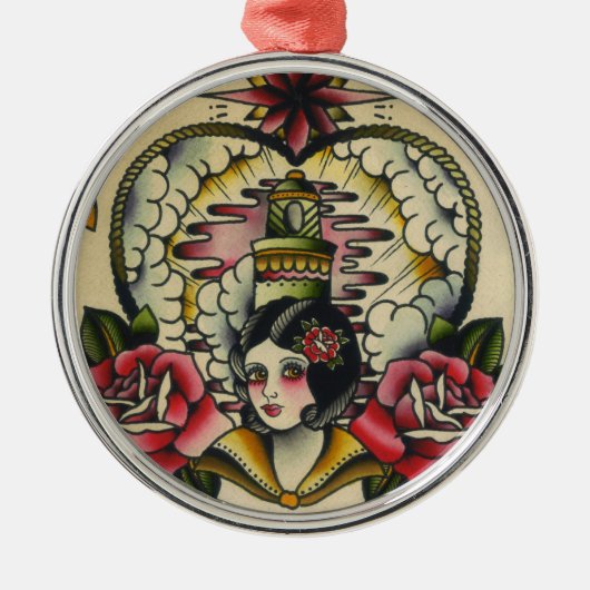 zweefmeisje 1 metalen ornament (Voorkant)