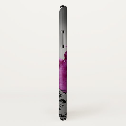 ZWEEFSELS, BERRIES DAMASK MONOGRAM roze, wit zwart Case-Mate iPhone Case (Achterkant / rechts)