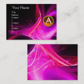 ZWEEFSELS MONOGRAM Levendig zwart roze oranje viol Visitekaartje (Voorkant / Achterkant)