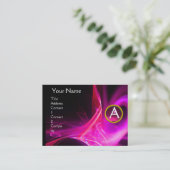 ZWEEFSELS MONOGRAM Levendig zwart roze violet Visitekaartje (Staand voorkant)