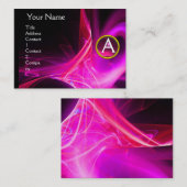 ZWEEFSELS MONOGRAM Levendig zwart roze violet Visitekaartje (Voorkant / Achterkant)