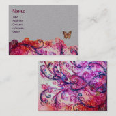 ZWEEFSELS Rode roze Paarse Floral grijs Visitekaartje (Voorkant / Achterkant)