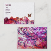 ZWEEFSELS Rode roze Paarse Floral Visitekaartje (Voorkant / Achterkant)