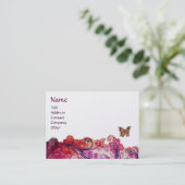 ZWEEFSELS Rode roze Paarse Floral Visitekaartje (Staand voorkant)