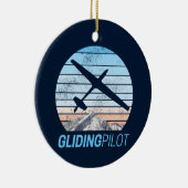 Zweefvlieger  Aviator Sunset-vliegtuig Keramisch Ornament (Rechts)