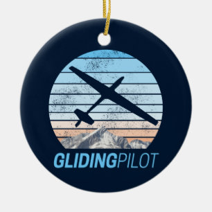 Zweefvlieger  Aviator Sunset-vliegtuig Keramisch Ornament