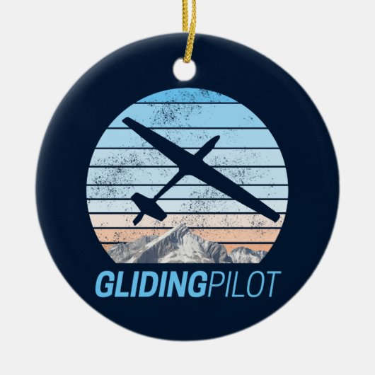 Zweefvlieger  Aviator Sunset-vliegtuig Keramisch Ornament (Voorkant)