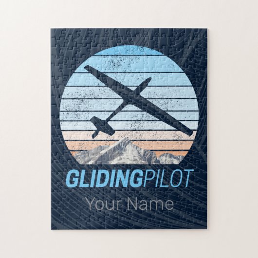 Zweefvlieger Aviator Sunset-vliegtuig Legpuzzel (Verticaal)