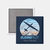 Zweefvlieger  Aviator Sunset-vliegtuig Magneet (Voorkant / Achterkant)