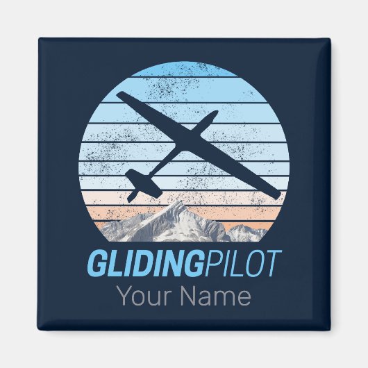 Zweefvlieger  Aviator Sunset-vliegtuig Magneet (Voorkant)