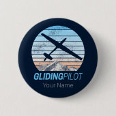 Zweefvlieger Aviator Sunset-vliegtuig Ronde Button 5,7 Cm (Voorkant)