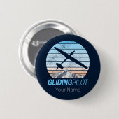 Zweefvlieger Aviator Sunset-vliegtuig Ronde Button 5,7 Cm (Voorkant /achterkant)