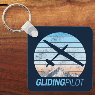 Zweefvlieger Aviator Sunset-vliegtuig Sleutelhanger