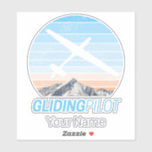 Zweefvlieger  Aviator Sunset-vliegtuig Sticker (Vel)