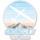 Zweefvlieger  Aviator Sunset-vliegtuig Sticker (Voorkant)